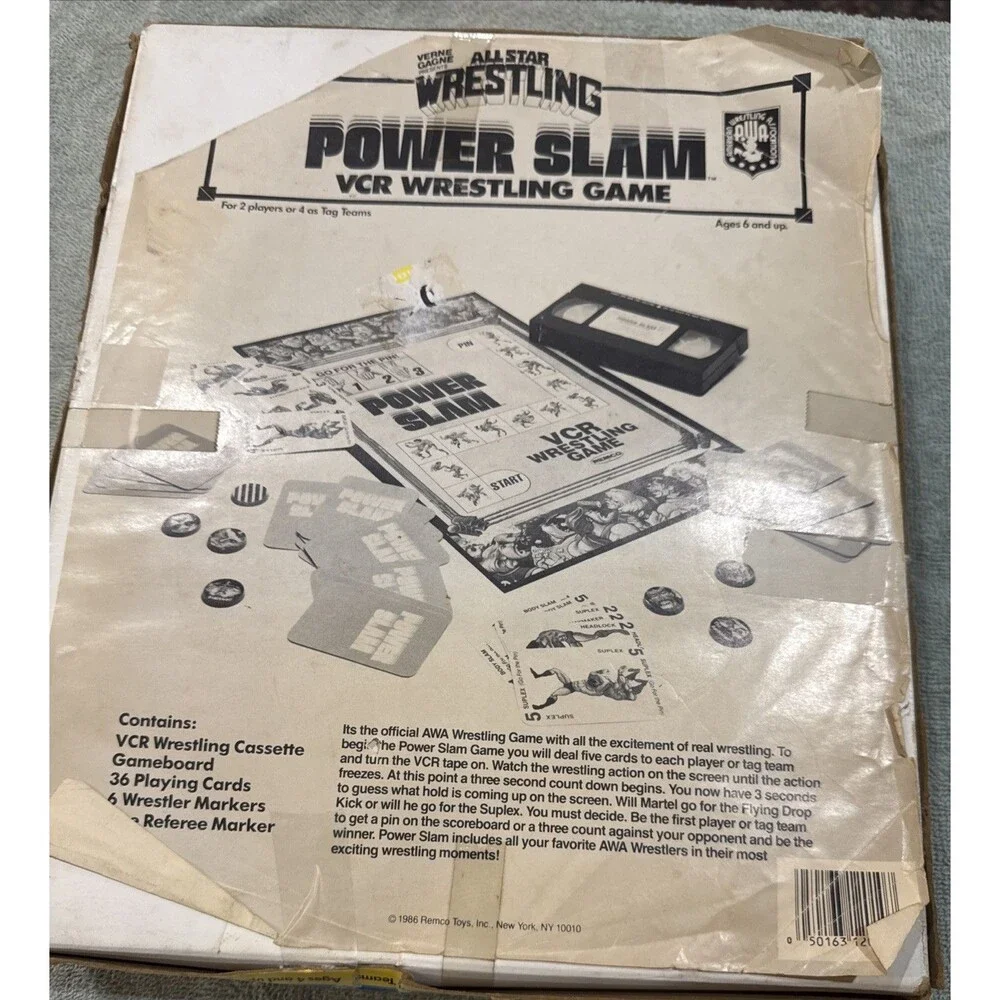 VTG Remco AWA Verne Gagne All Star Power Slam VCR VHS Wrestling Game 1986 *Read*